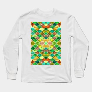 Green and Yellow Scales Pattern Long Sleeve T-Shirt